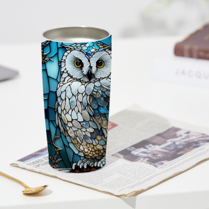 219 Stained Glass Owl Tumbler