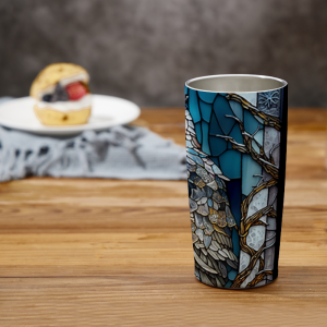 219 Stained Glass Owl Tumbler