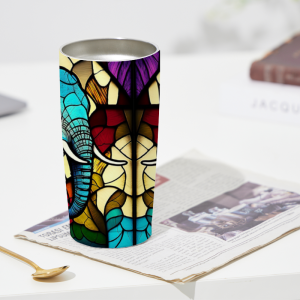 249 Stain Glass Elephant Tumbler