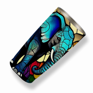 249 Stain Glass Elephant Tumbler