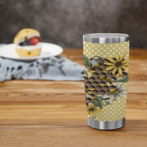 295 Bee Hive and Flower Tumbler