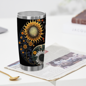 453 Yin Yang Flower Tumbler