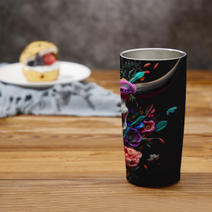 327 Flower Goat Skull Tumbler