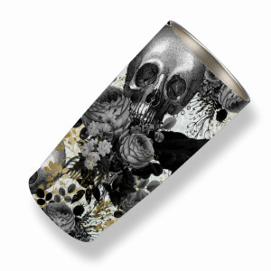 332 Skulls Raven with Golden Leaves Tumbler