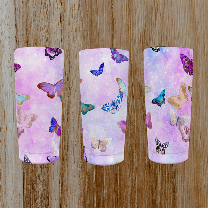 027 Purple Butterfly Tumbler