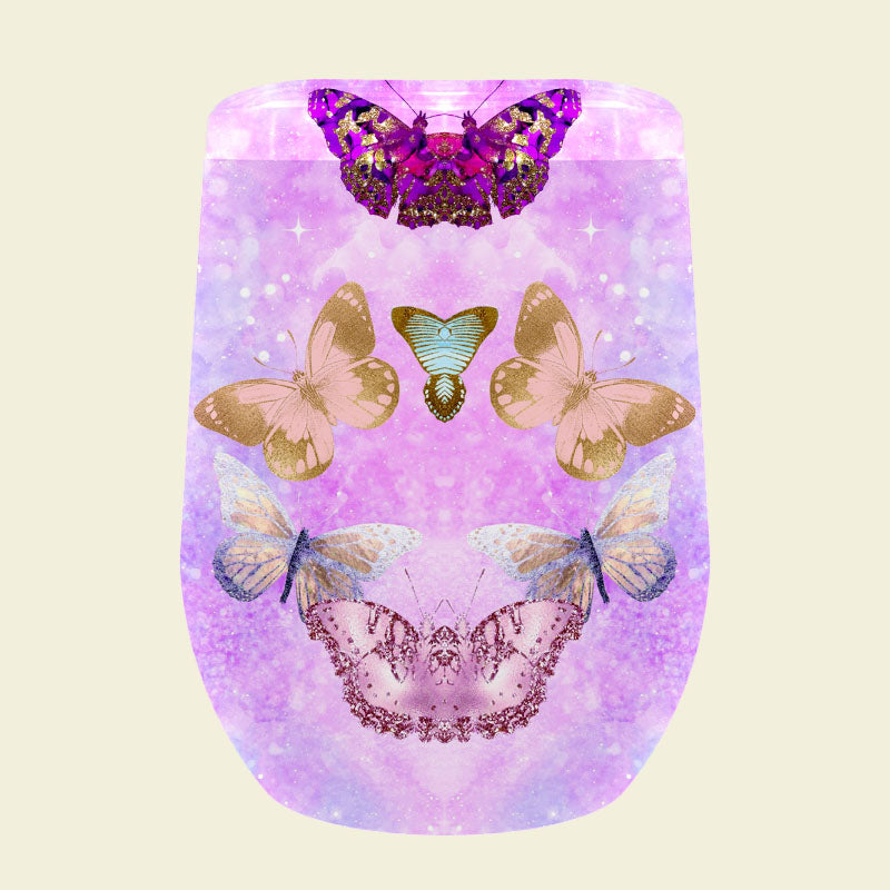 027 Purple Butterfly Tumbler