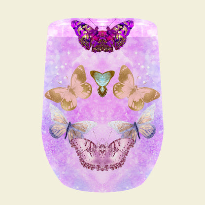 027 Purple Butterfly Tumbler