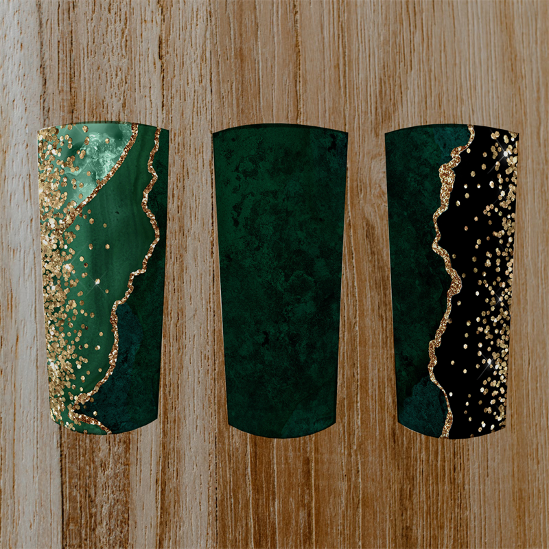 091 Emerald Glittering River Tumbler