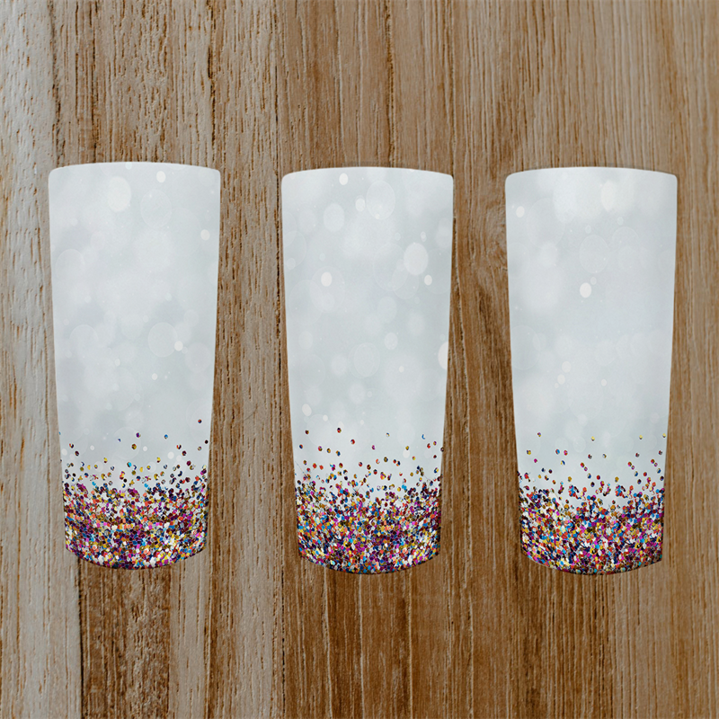 107 Rainbow Glitter Snow Tumbler