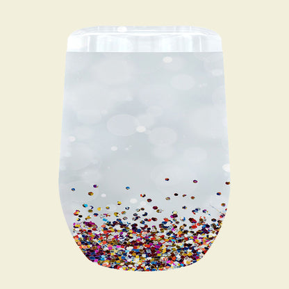 107 Rainbow Glitter Snow Tumbler