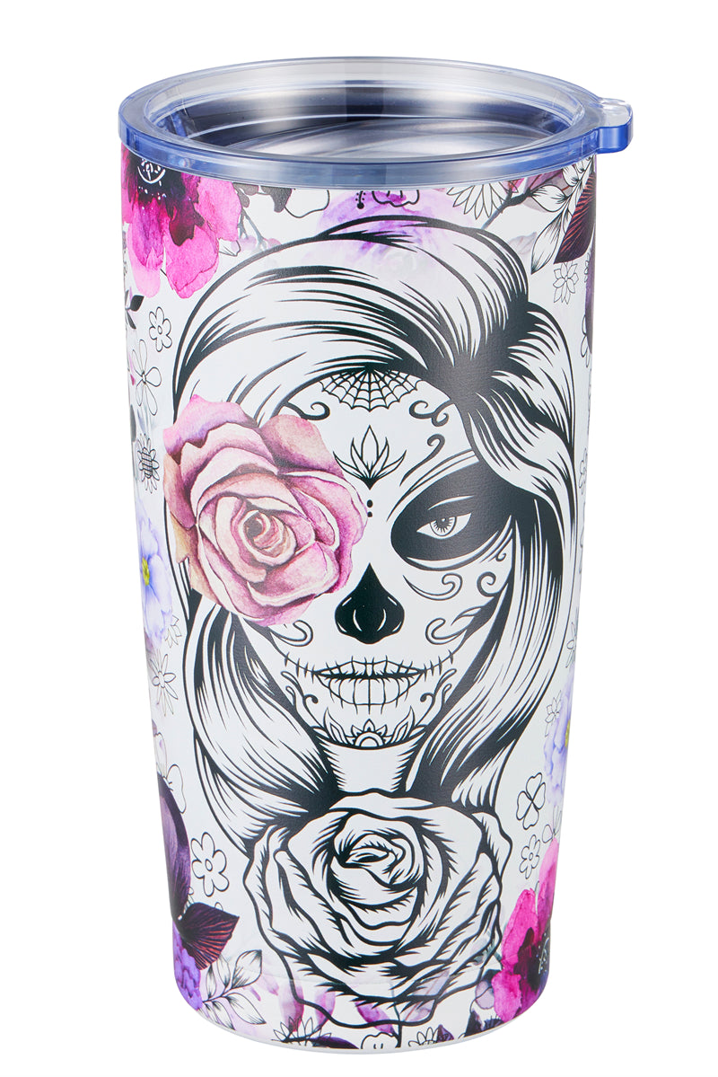 130 Sugar Lady Purple Skull Tumbler