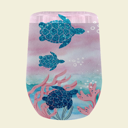 166 Pink Blue Turtle Tumbler