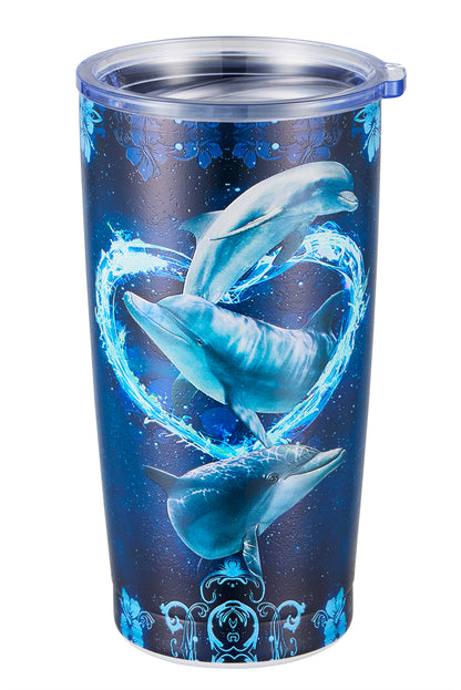 170 Ocean Heart Dolphin Tumblers