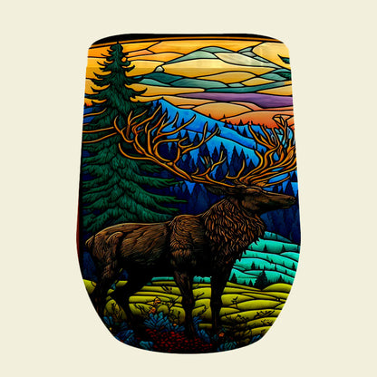 213 Stained Glass Elk Tumbler