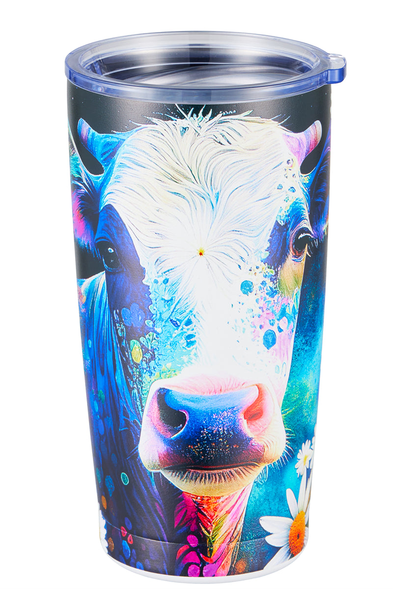 Cute Cow and Sunflower Tumbler, Cute Heifer Tumbler, Sunflower Cow Tumbler,  Tumbler With Lid and Straw 